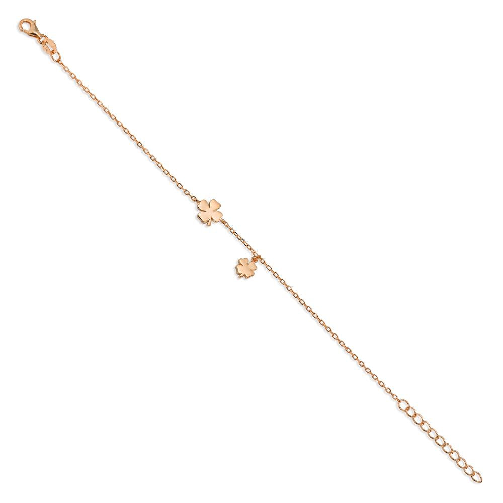 Bracelet Silver Rose Gold plated Cloverleaf 16-19 cm