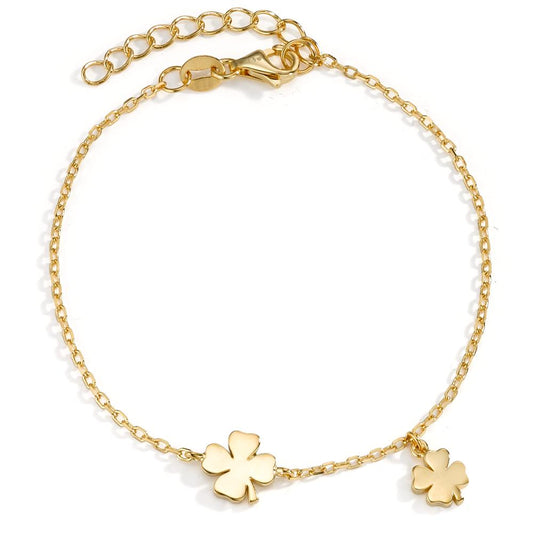 Bracelet Silver Yellow Gold plated Cloverleaf 16-19 cm