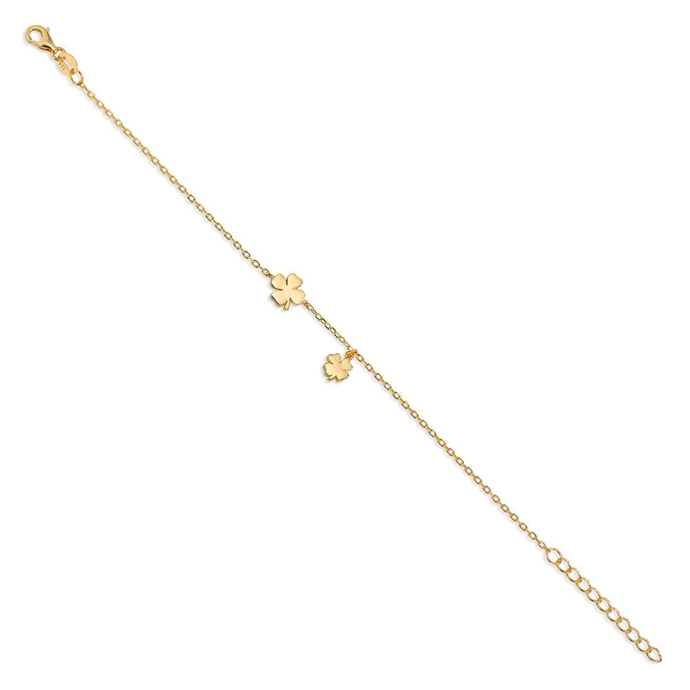 Bracelet Silver Yellow Gold plated Cloverleaf 16-19 cm