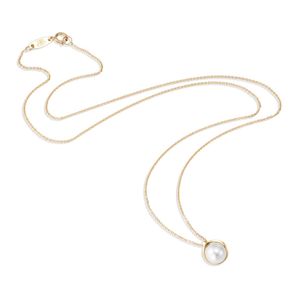 Necklace 18k Yellow Gold Freshwater pearl 42 cm