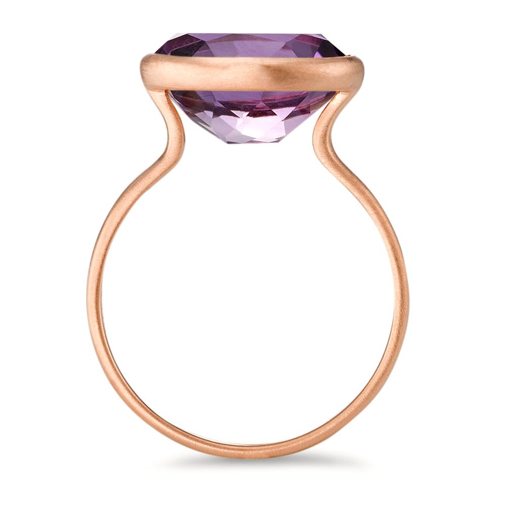 Ring Silver Amethyst Rose Gold plated