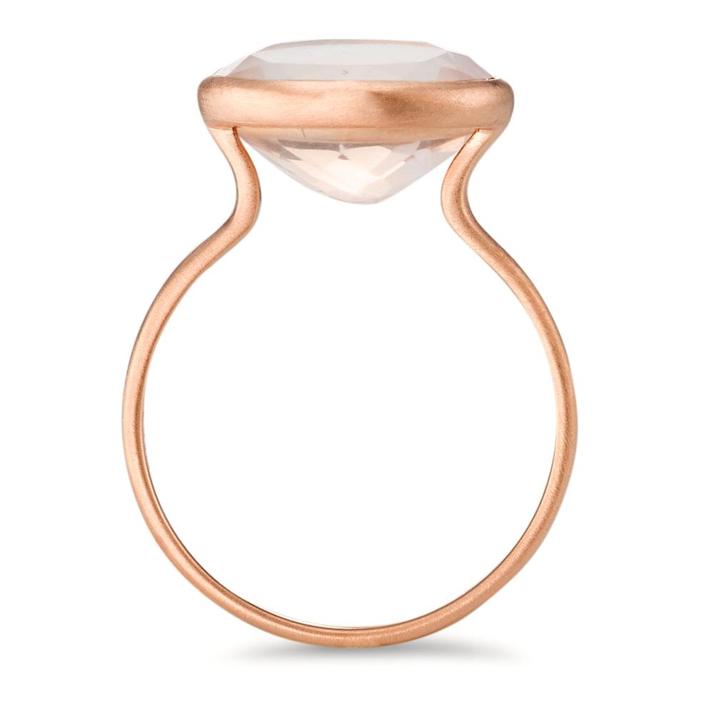 Ring Silver Rose Quartz Rose Gold plated