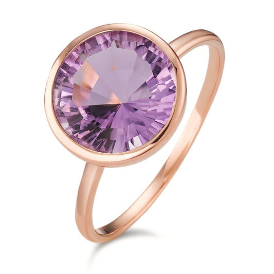 Ring Silver Amethyst Rose Gold plated Ø11.5 mm