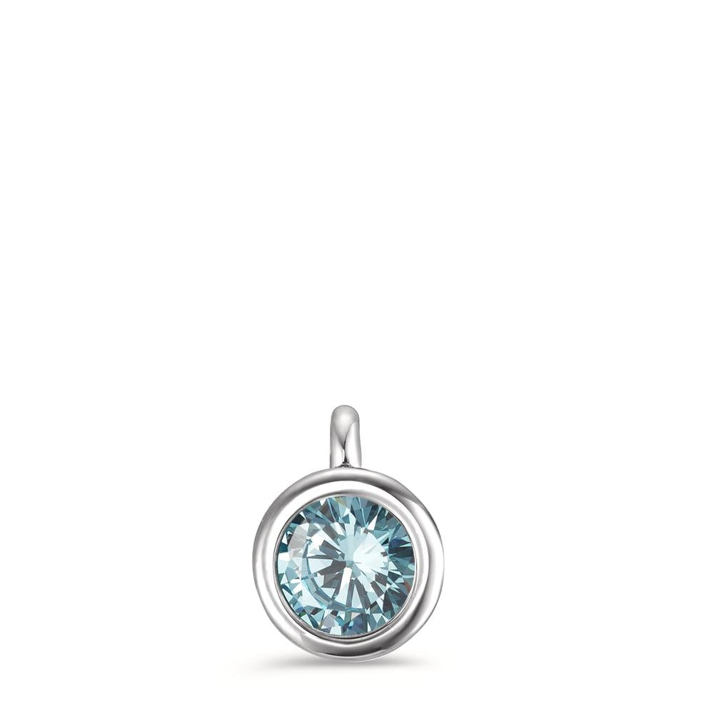 Pendant Stainless steel Zirconia Aqua Ø7 mm