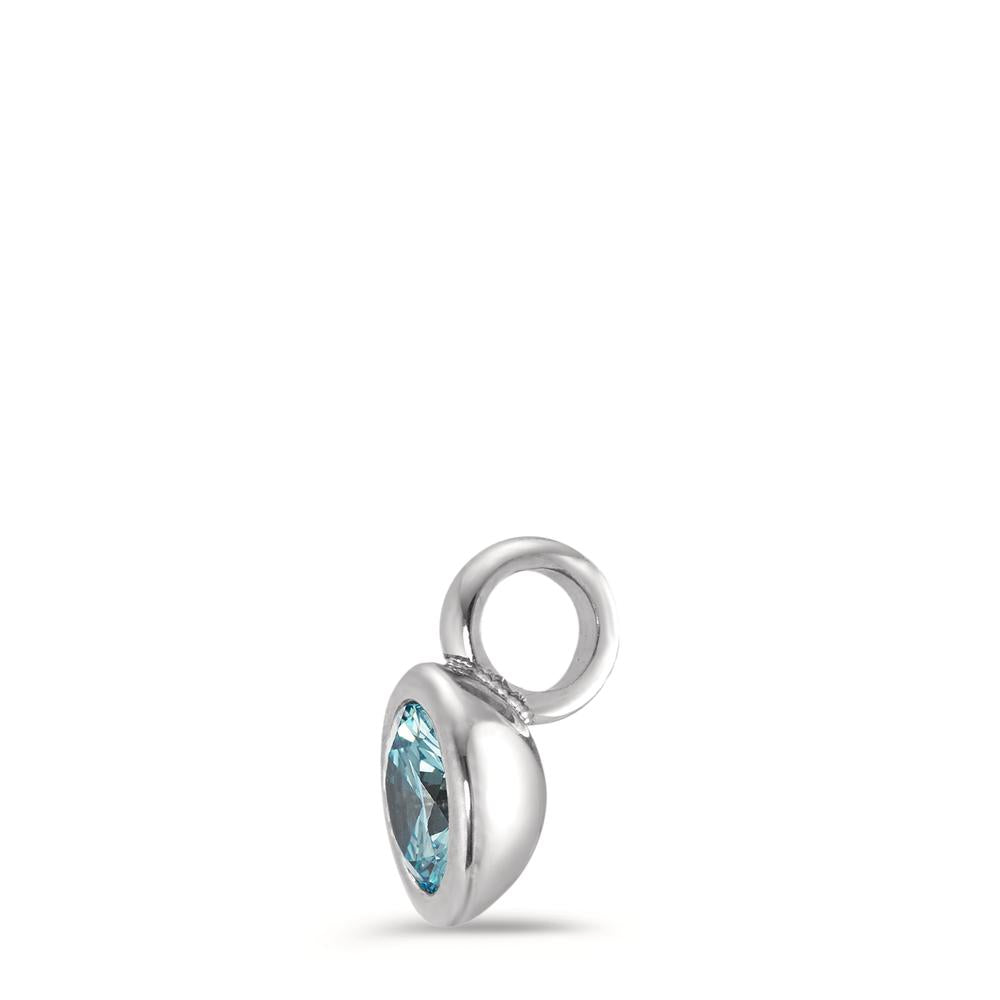 Pendant Stainless steel Zirconia Aqua Ø7 mm