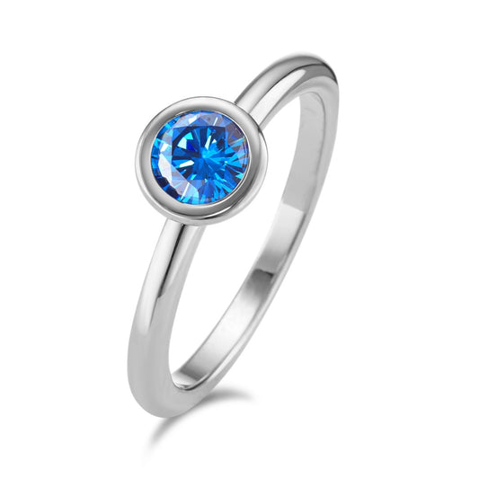 Ring Stainless steel Zirconia Blue Ø7 mm