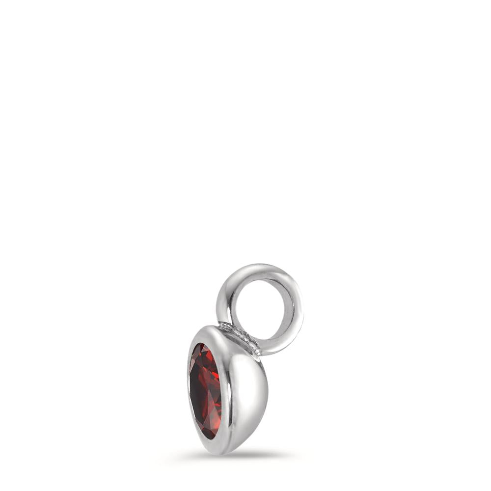 Pendant Stainless steel Zirconia Bordeaux Ø7 mm