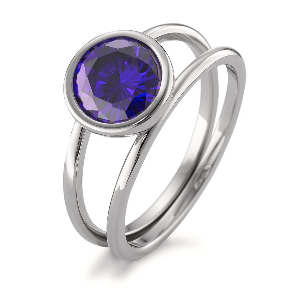 Ring Stainless steel Zirconia Violet Ø9.5 mm