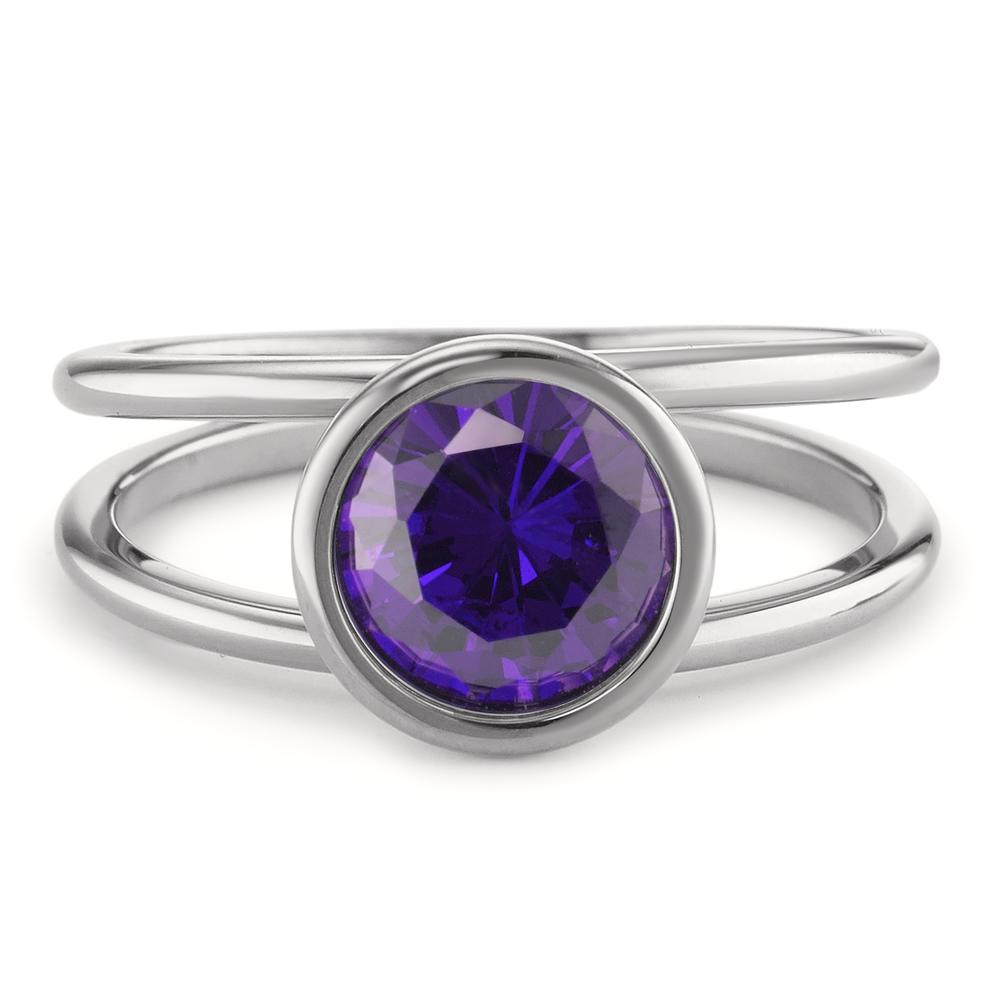 Ring Stainless steel Zirconia Violet Ø9.5 mm