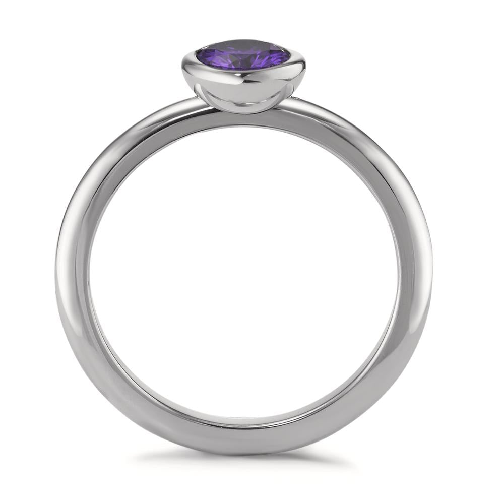 Ring Stainless steel Zirconia Violet Ø7 mm