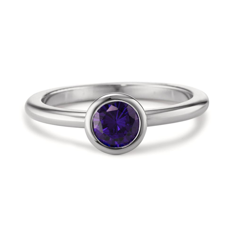 Ring Stainless steel Zirconia Violet Ø7 mm