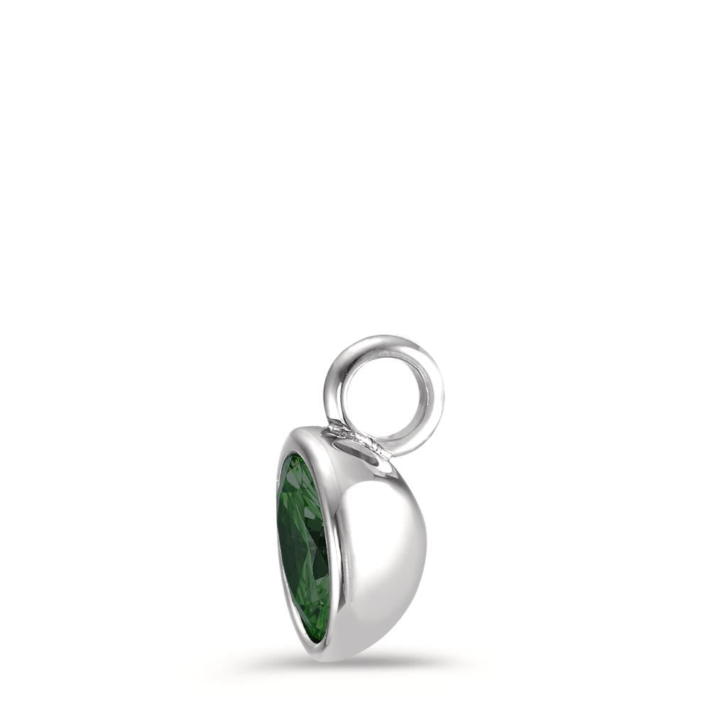 Pendant Stainless steel Zirconia Green Ø9.5 mm