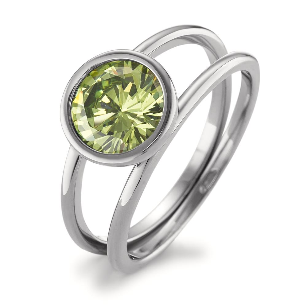 Ring Stainless steel Zirconia Light Green Ø9.5 mm