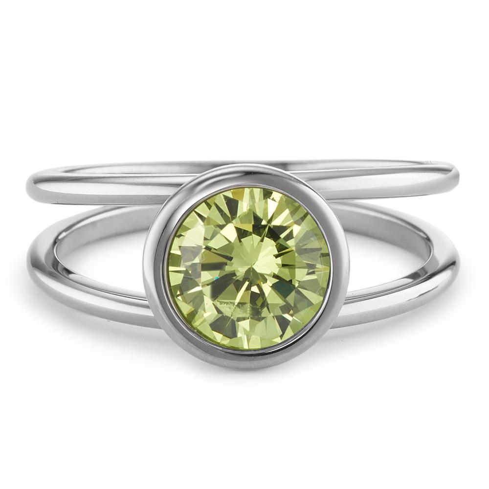 Ring Stainless steel Zirconia Light Green Ø9.5 mm