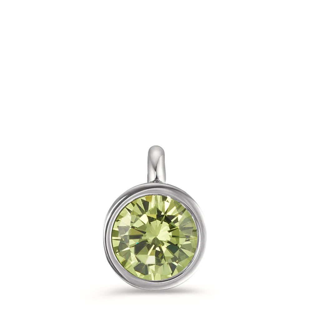 Pendant Stainless steel Zirconia Light Green Ø9.5 mm