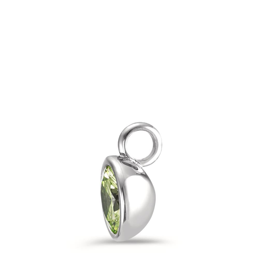 Pendant Stainless steel Zirconia Light Green Ø9.5 mm