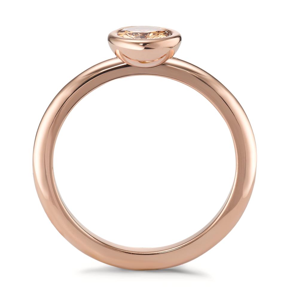 Ring Stainless steel Zirconia Champagne Rose IP coated Ø7 mm