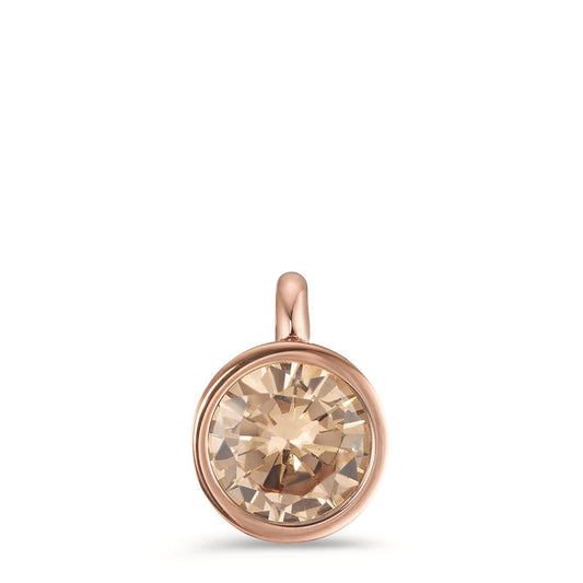 Pendant Stainless steel Zirconia Champagne Rose IP coated Ø9.5 mm