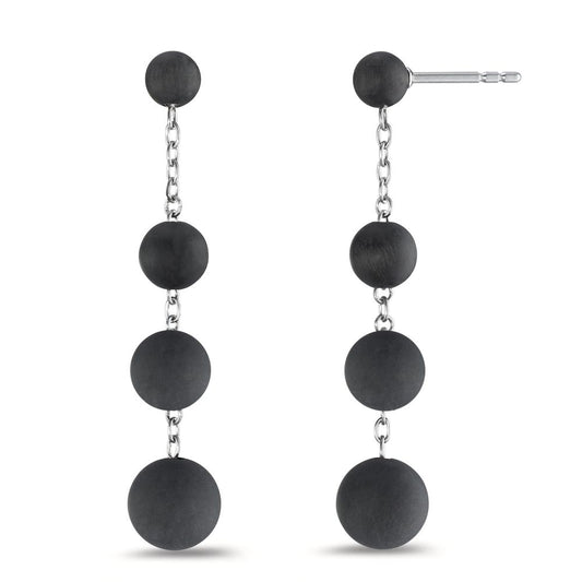 Drop Earrings Stainless steel, Carbon Ø8 mm