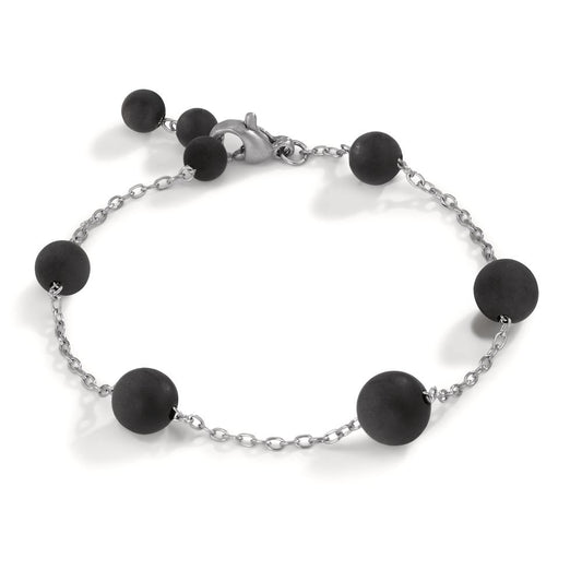 Bracelet Stainless steel, Carbon 17-18.5 cm Ø8 mm