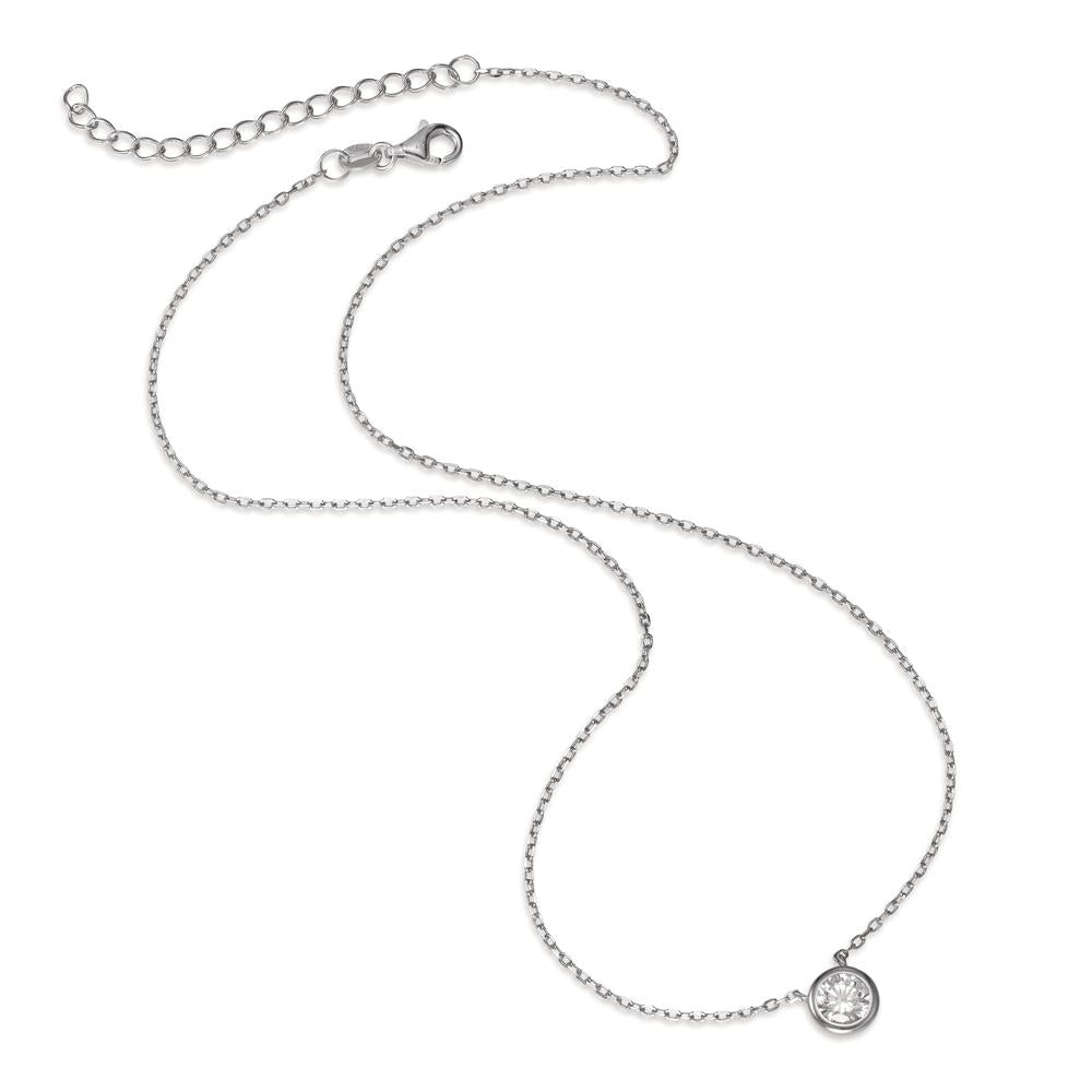 Necklace Silver Zirconia Rhodium plated 40-45 cm Ø8 mm