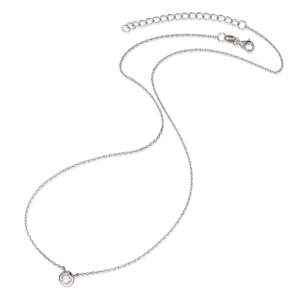 Necklace Silver Zirconia Rhodium plated 40-45 cm Ø6 mm