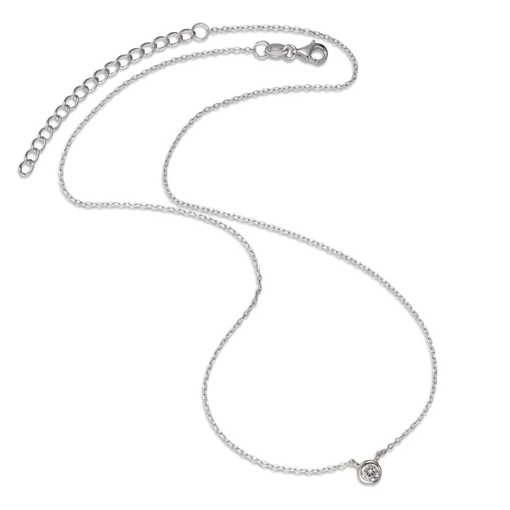 Necklace Silver Zirconia Rhodium plated 40-45 cm Ø5 mm