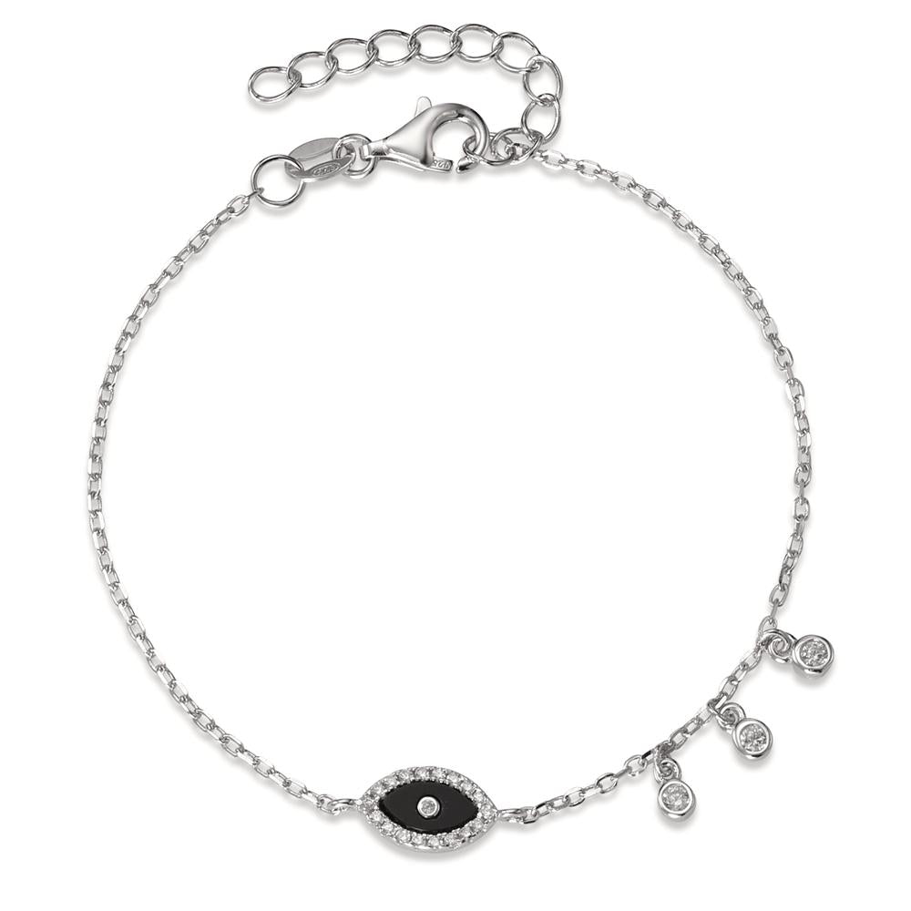 Bracelet Silver Zirconia Rhodium plated 16-18.5 cm