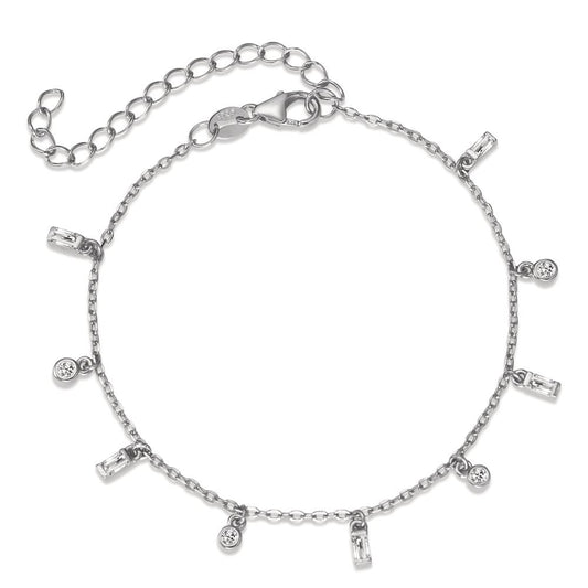 Bracelet Silver Zirconia 9 Stones Rhodium plated 16-19 cm