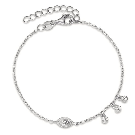 Bracelet Silver Zirconia Rhodium plated 16-18.5 cm