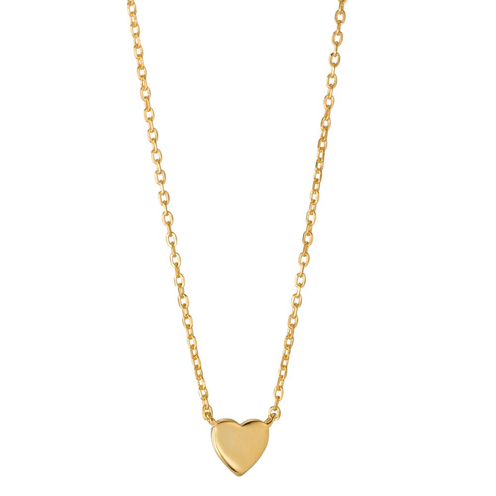 Necklace Silver Yellow Gold plated Heart 40-45 cm