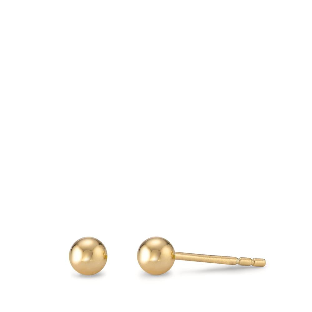 Stud earrings Silver Yellow Gold plated Ø3 mm