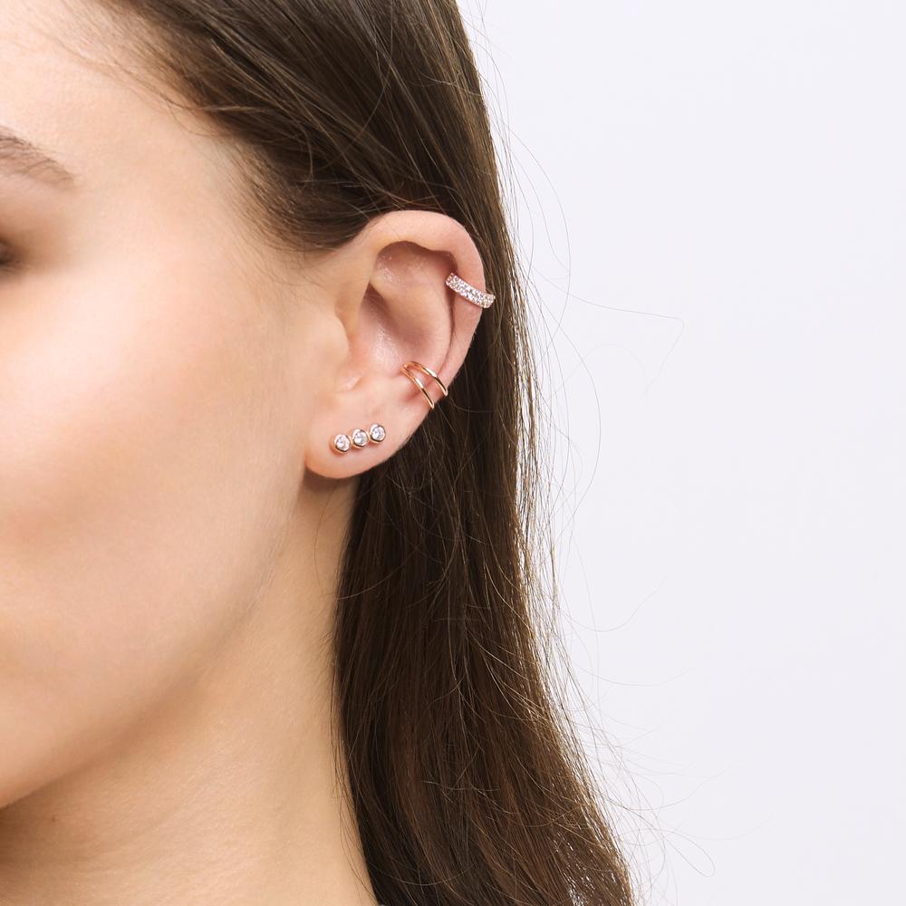 Ear Cuff Silver Rose Gold plated Ø10.5 mm