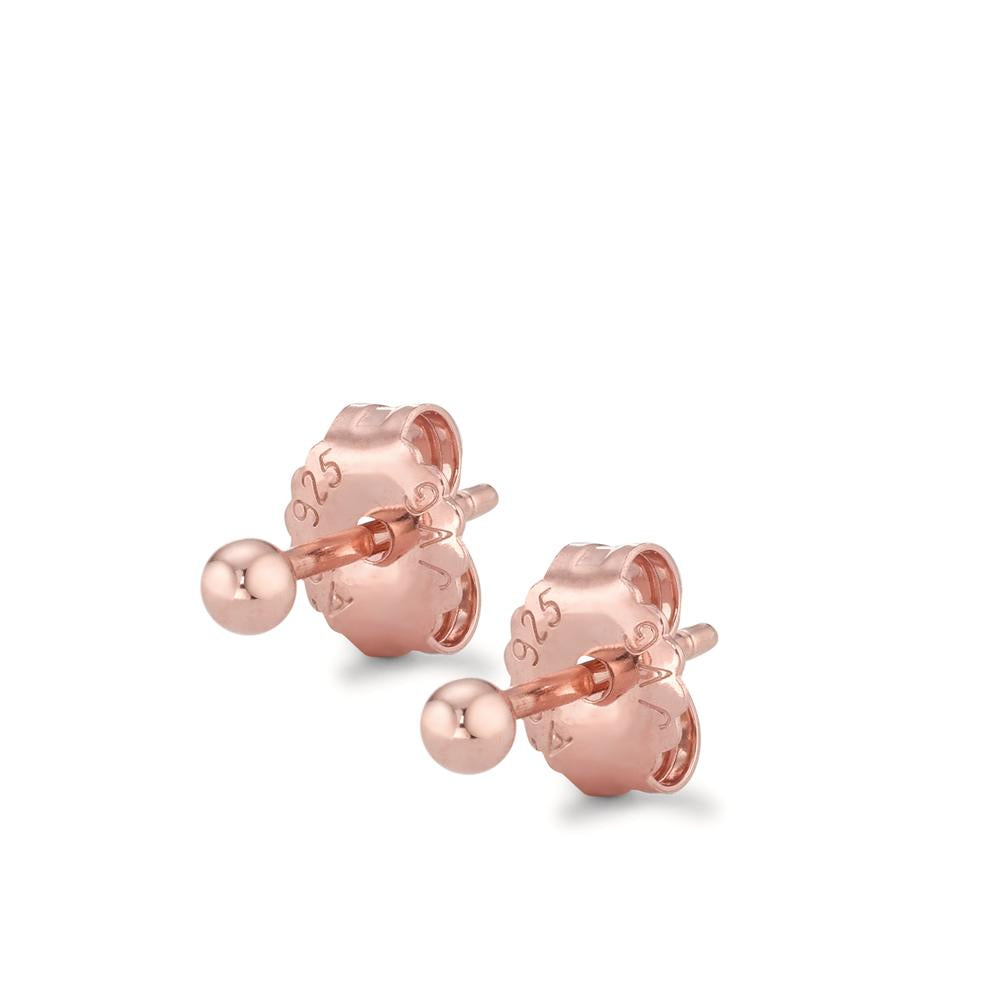 Stud earrings Silver Rose Gold plated Ø2.5 mm