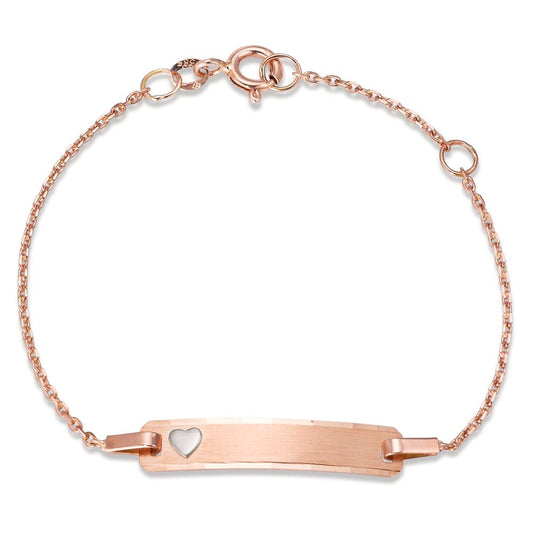 Engravable bracelet 14k Red Gold Bicolor Heart 12-14 cm