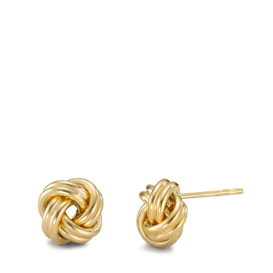 Stud earrings Silver Yellow Gold plated Knot Ø10 mm