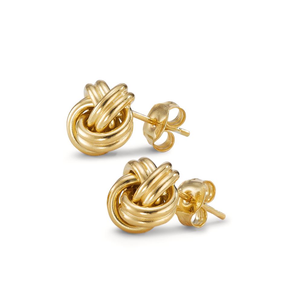 Stud earrings Silver Yellow Gold plated Knot Ø10 mm