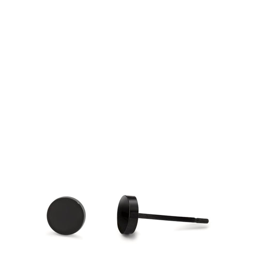 Stud earrings Stainless steel Black IP coated Ø5 mm