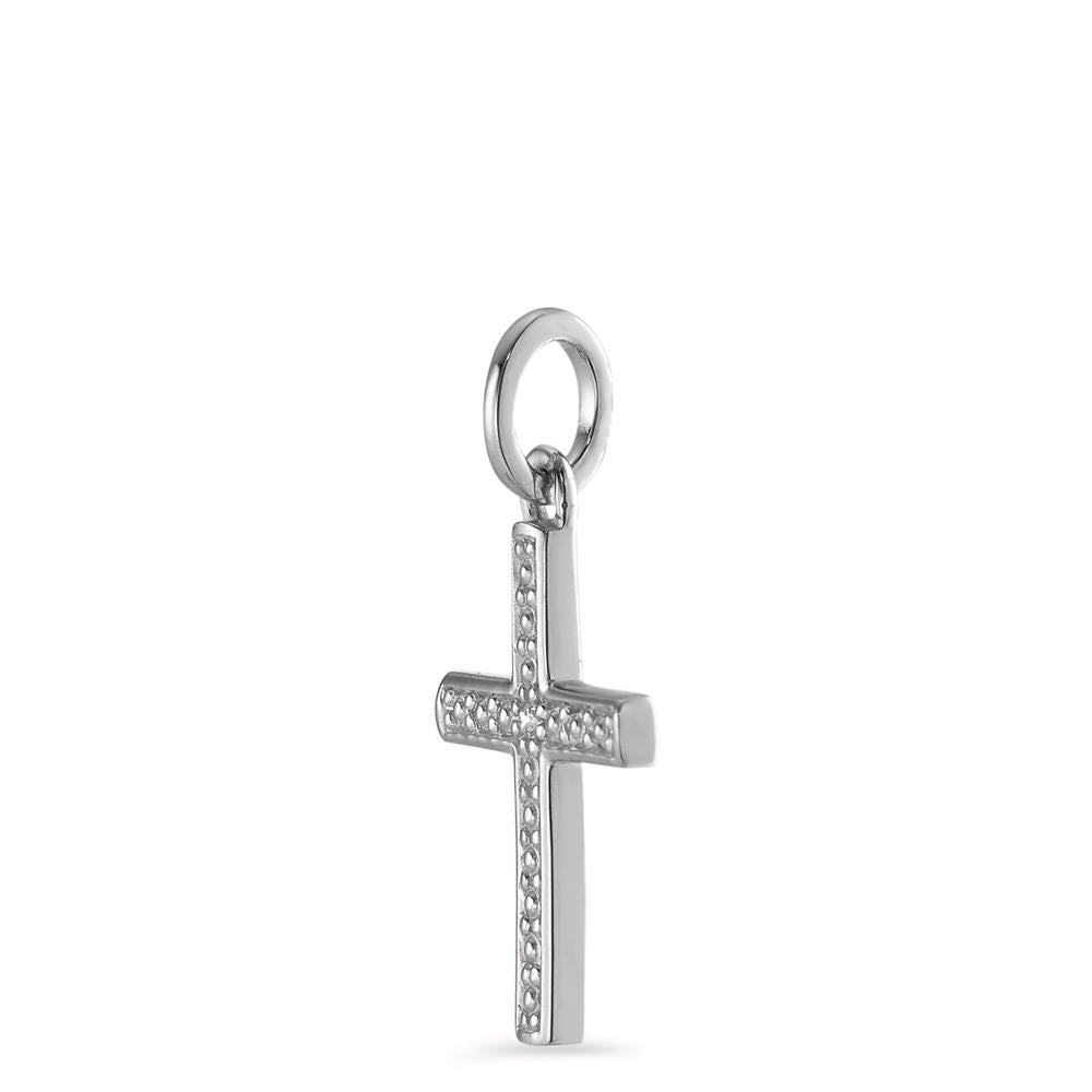 Pendant 9k White Gold Diamond 0.005 ct, brilliant, p1 Cross