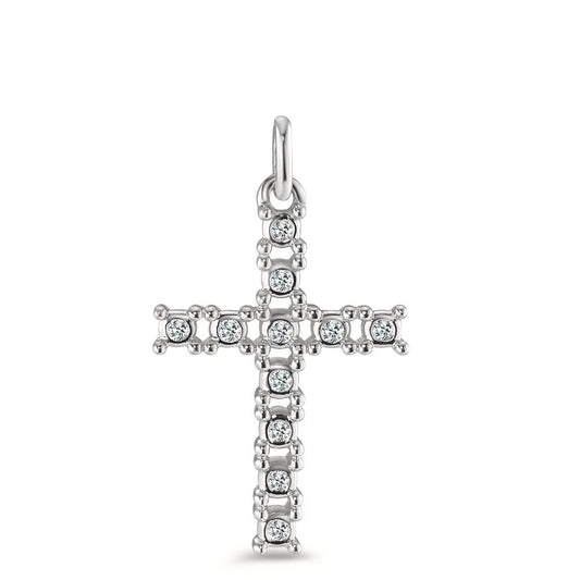 Pendant 9k White Gold Diamond 0.045 ct, 11 Stones, brilliant, p1 Cross