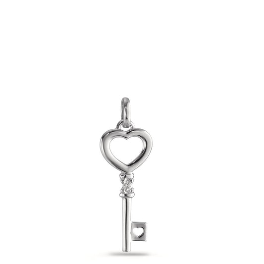 Pendant 9k White Gold Diamond 0.01 ct, brilliant, p1 Key