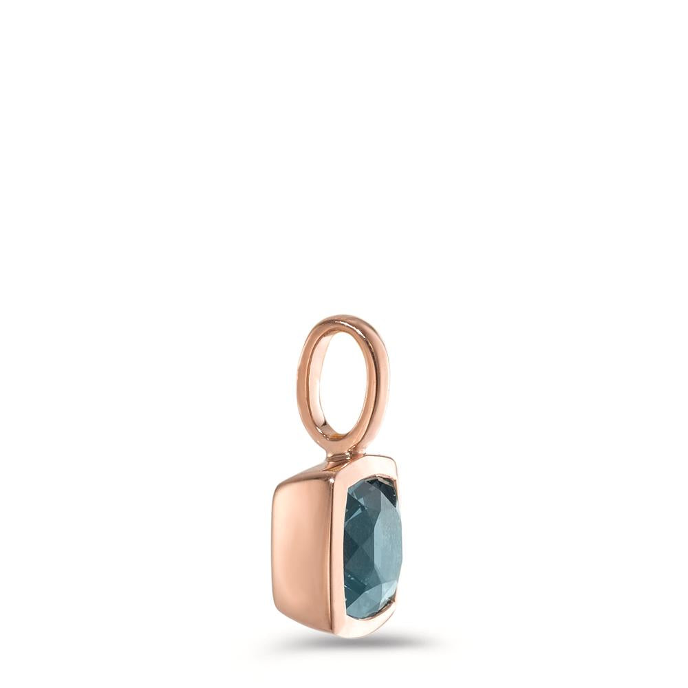 Pendant 9k Red Gold London Blue Topaz