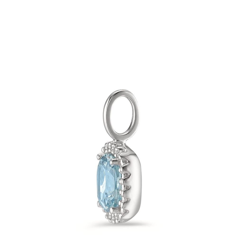 Pendant 9k White Gold Topaz Blue