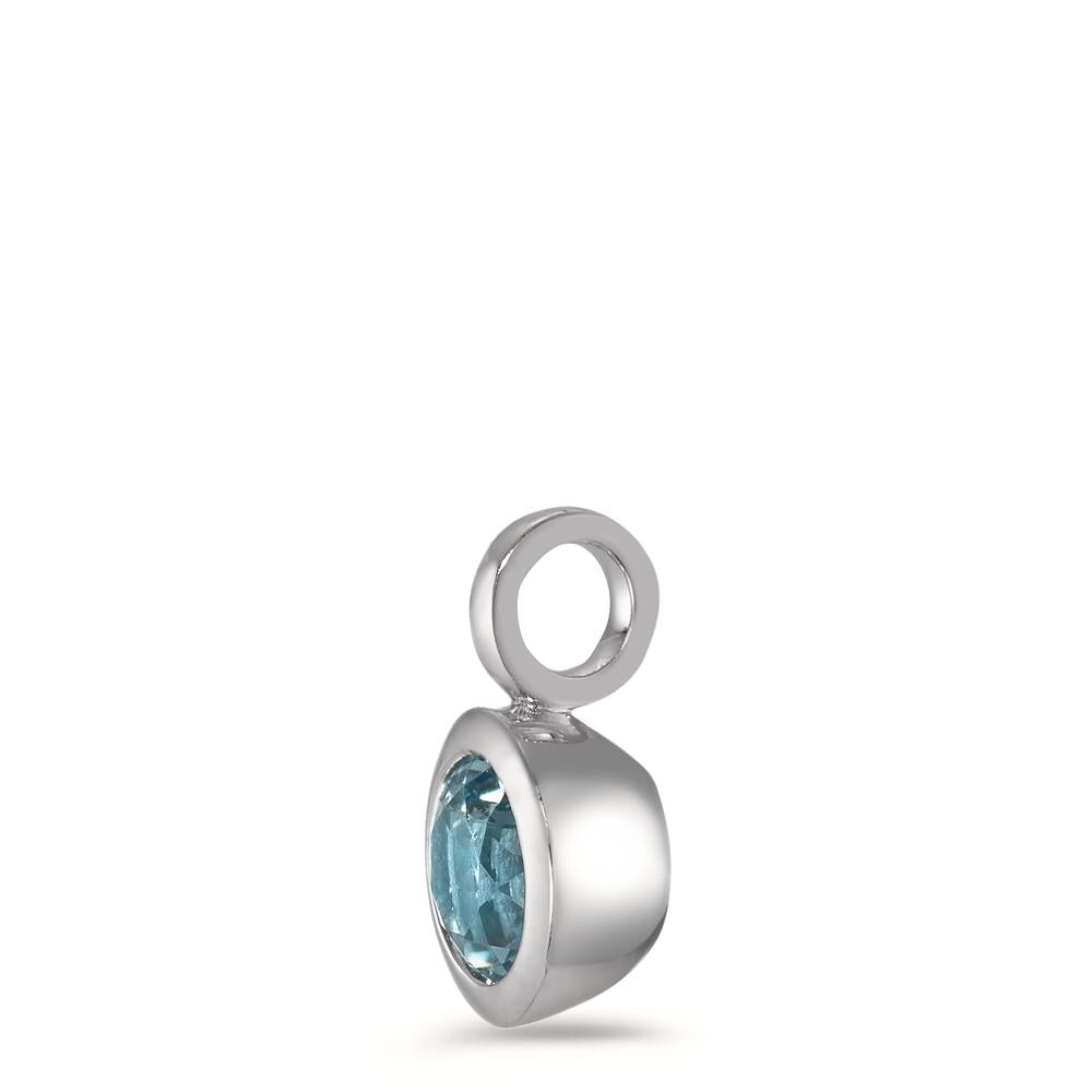 Pendant 9k White Gold Topaz Blue Ø6.5 mm