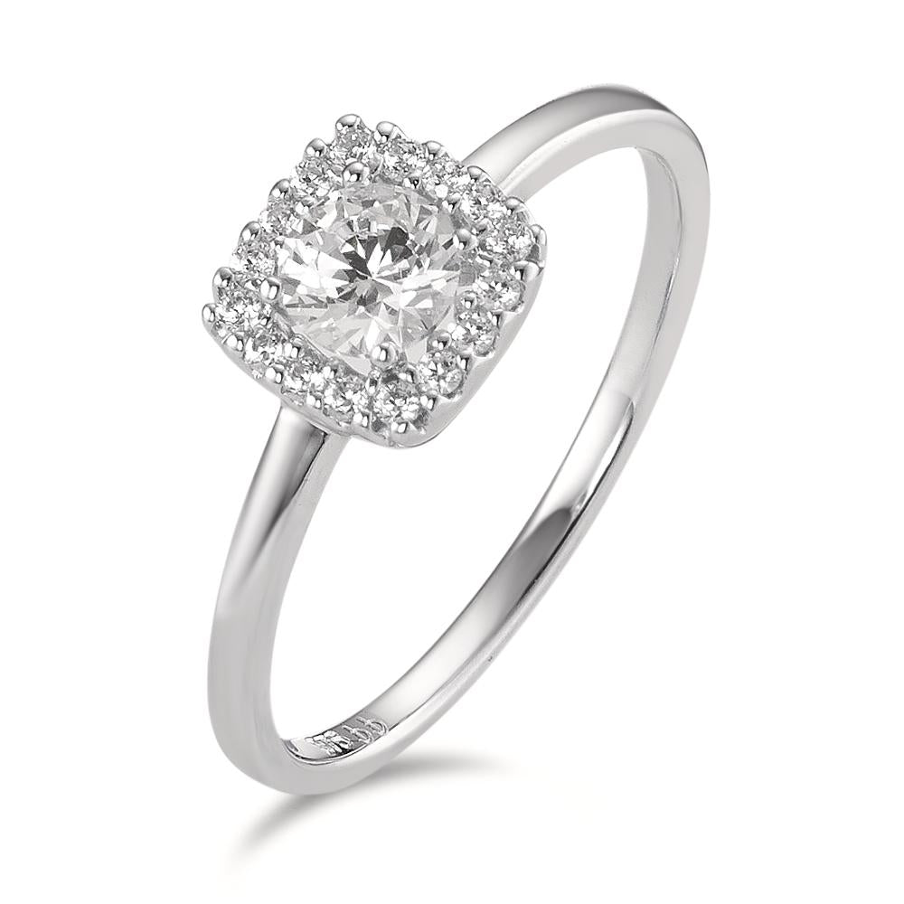 Solitaire ring 9k White Gold Zirconia