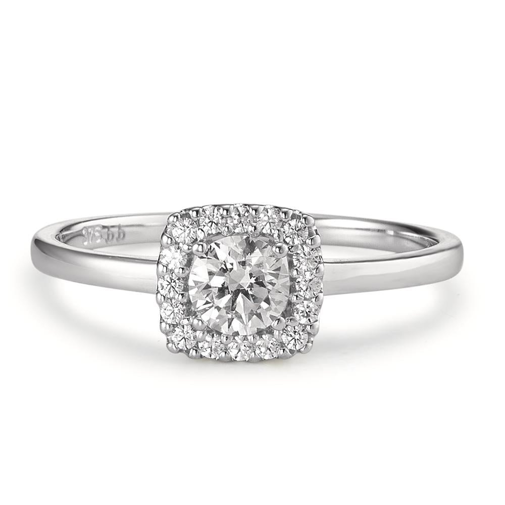 Solitaire ring 9k White Gold Zirconia