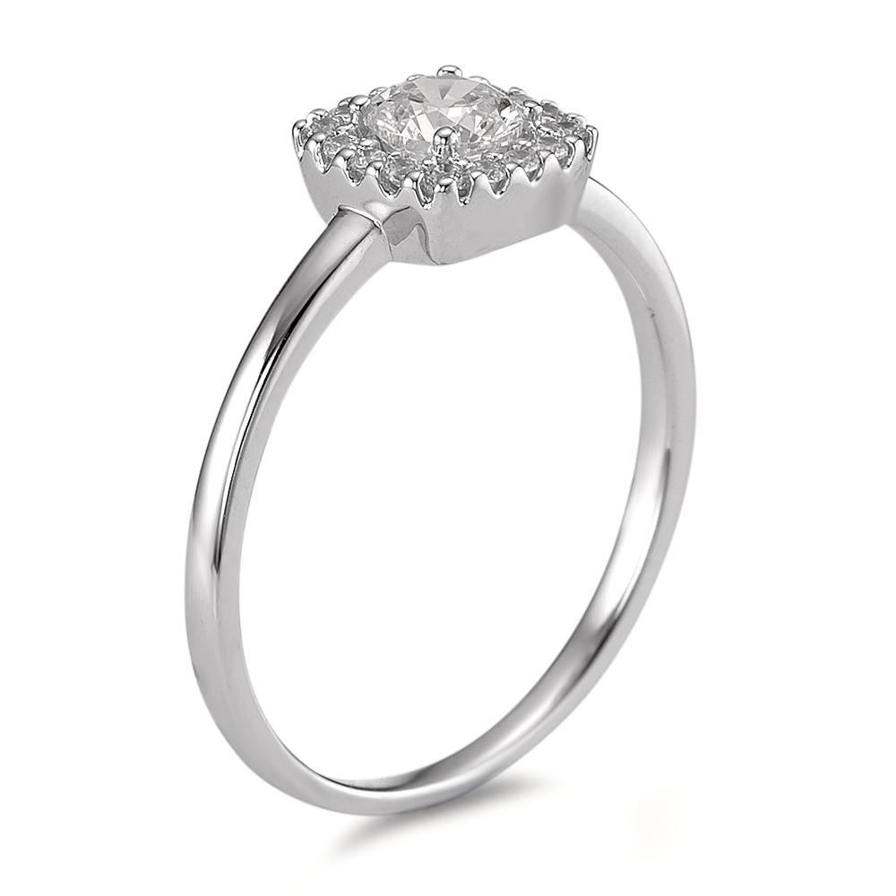 Solitaire ring 9k White Gold Zirconia