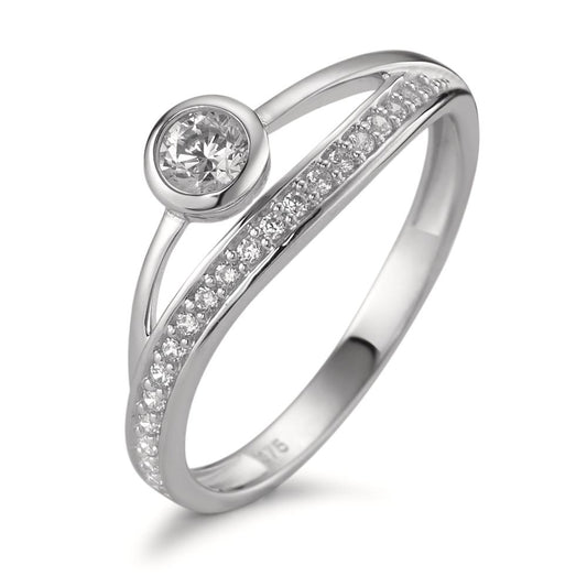 Ring 9k White Gold Zirconia 21 Stones