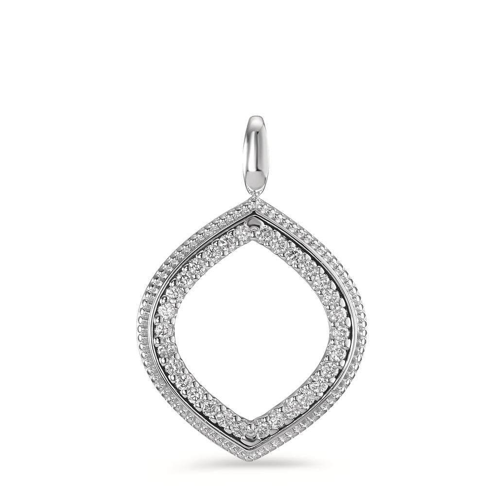 Pendant 18k White Gold Diamond 0.18 ct, 30 Stones, brilliant, w-si