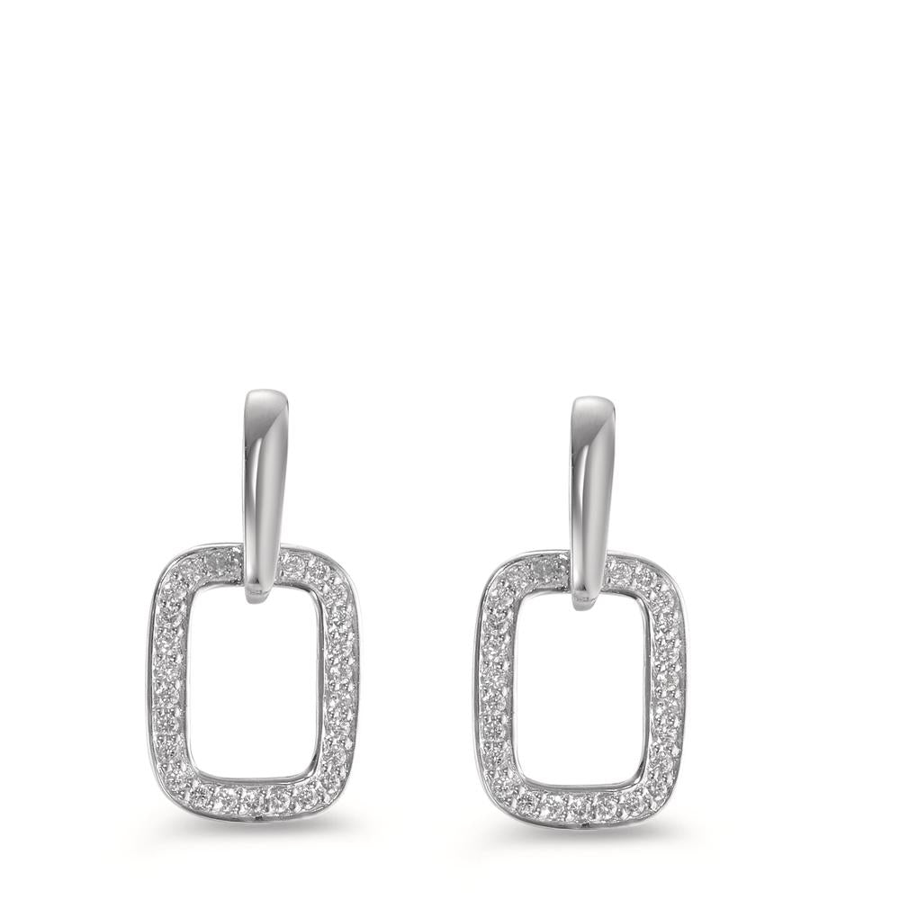 Drop Earrings 18k White Gold Diamond 0.16 ct, brilliant, w-si